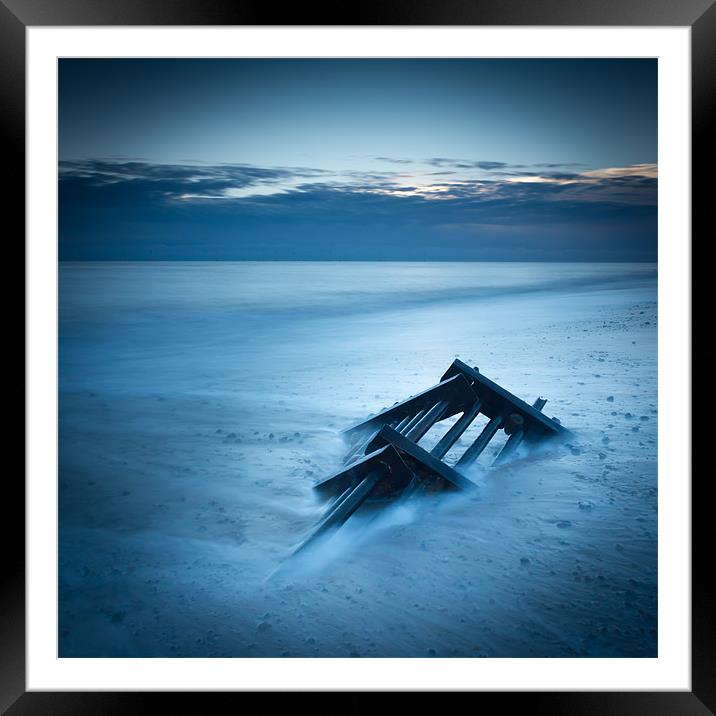 Caistor beach dawn Framed Mounted Print by Simon Wrigglesworth
