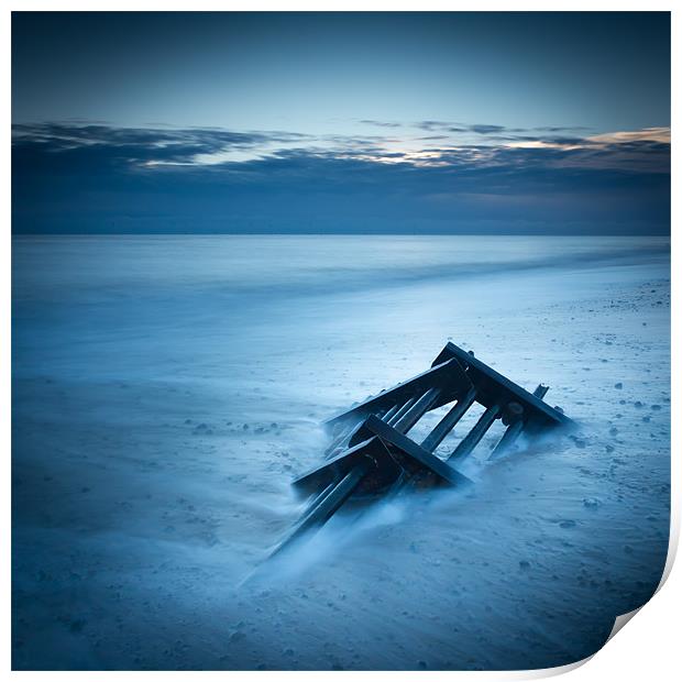 Caistor beach dawn Print by Simon Wrigglesworth