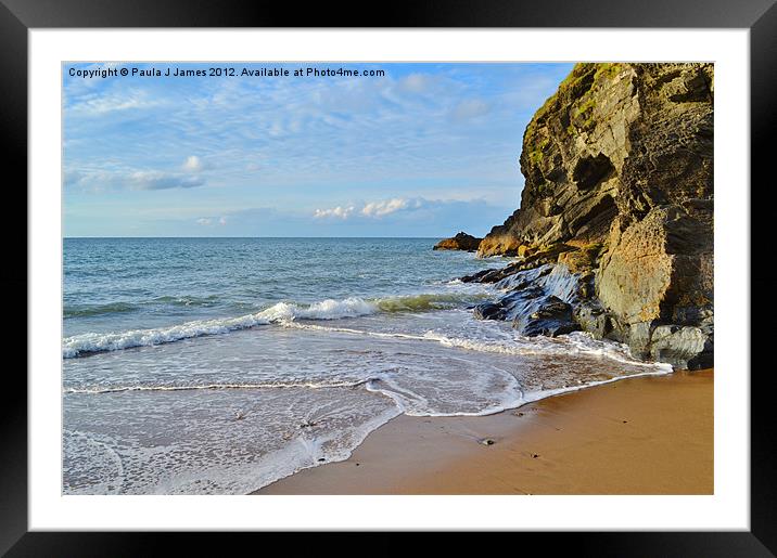 Penbryn Beach, Cardigan Bay Framed Mounted Print by Paula J James