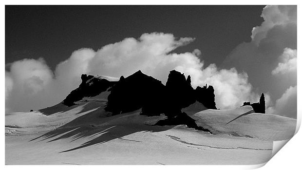 Iceland  - Rock peaks Vatnajokull glacier  Print by David Turnbull