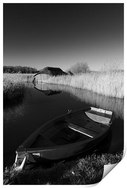Hickling Rowing Boat Print by Simon Wrigglesworth