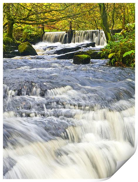Waterfall, Garwnant Forestry Centre Print by Hazel Powell