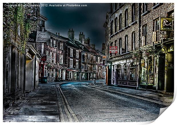 Evening in Low Petergate Print by Trevor Kersley RIP