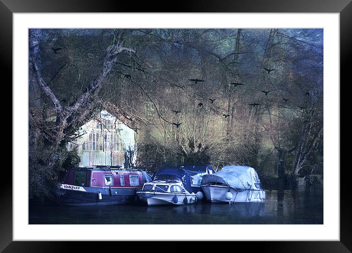 River Boats at Tonbridge, Kent Framed Mounted Print by Dawn Cox