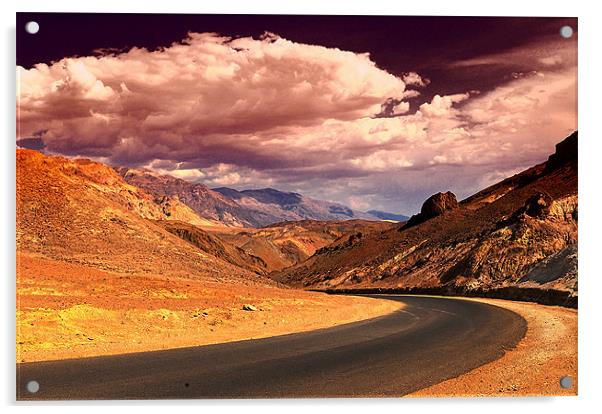 Death Valley Drive Acrylic by Paul Fisher