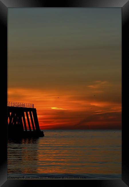 Golden Sunrise over Northumberland Coast Framed Print by Jim Jones