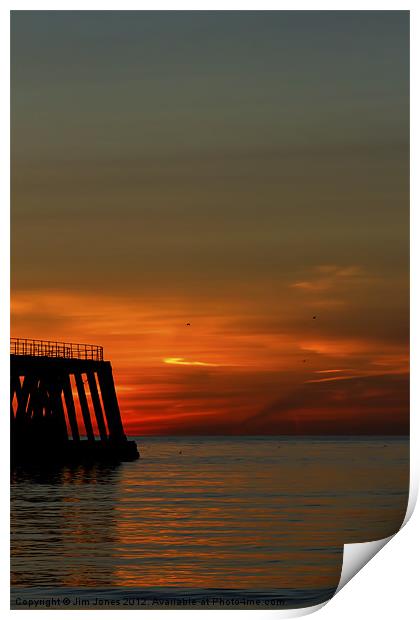 Golden Sunrise over Northumberland Coast Print by Jim Jones