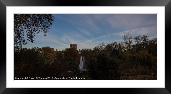 St Jamess Park Fountain Framed Mounted Print by Dawn O'Connor