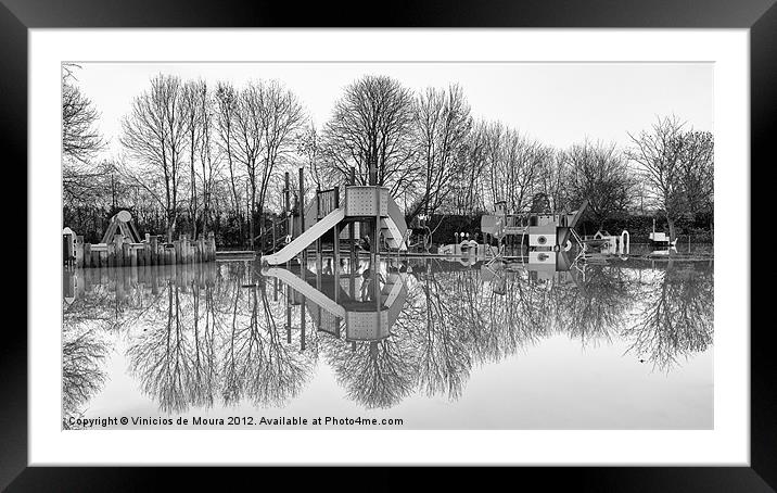 Flooded playground Framed Mounted Print by Vinicios de Moura