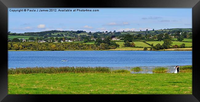 Bridge & Groom at Llangorse Lake Framed Print by Paula J James