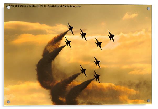 South Korean Aerobatic team - The Black Eagles Acrylic by Debbie Metcalfe