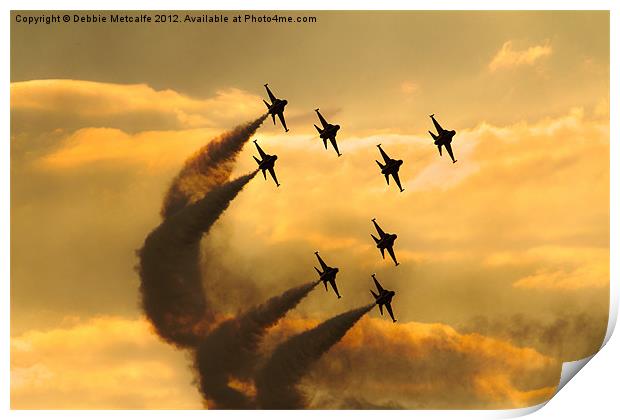 South Korean Aerobatic team - The Black Eagles Print by Debbie Metcalfe