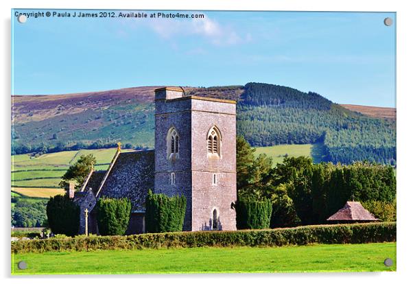 St Gastyn''s Church, Llangasty Tal-y-Llyn Acrylic by Paula J James