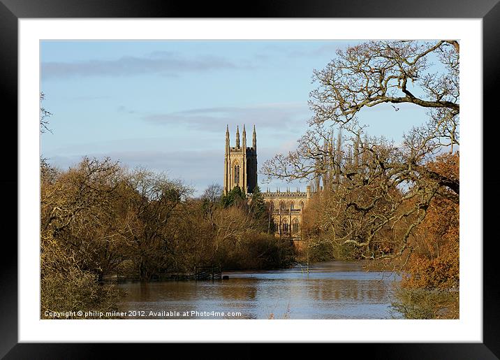River Avon In Flood Framed Mounted Print by philip milner