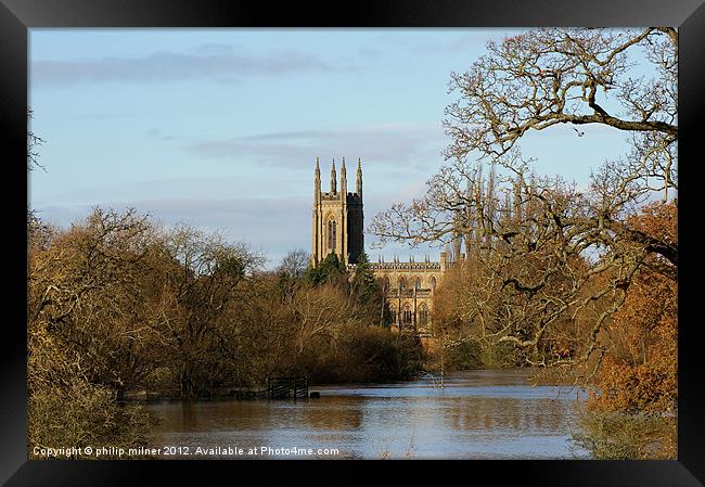 River Avon In Flood Framed Print by philip milner