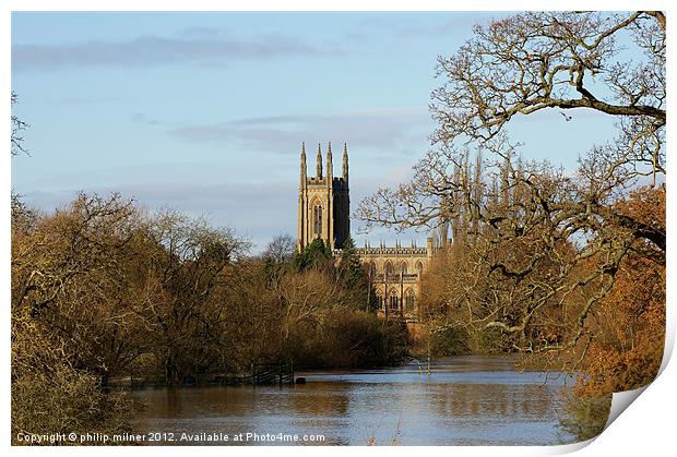 River Avon In Flood Print by philip milner