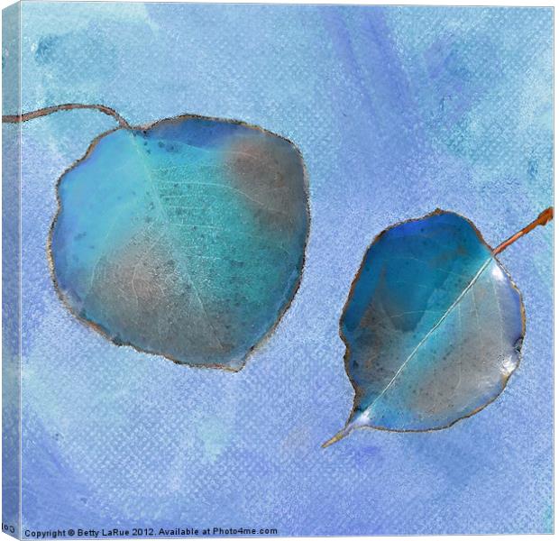 Leaf Study in Blue Canvas Print by Betty LaRue