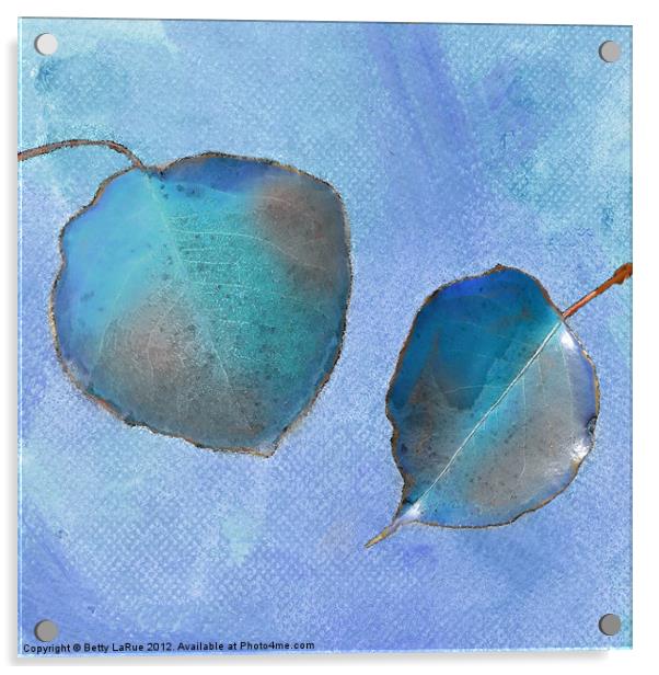 Leaf Study in Blue Acrylic by Betty LaRue