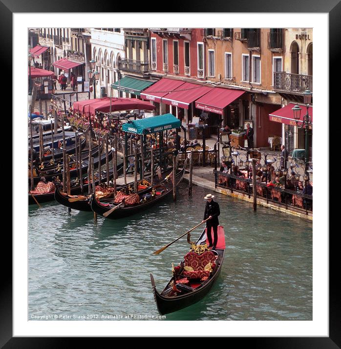 Gondola in Venice Framed Mounted Print by Peter Slack