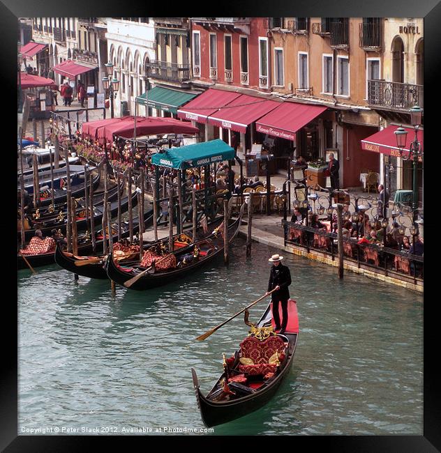 Gondola in Venice Framed Print by Peter Slack