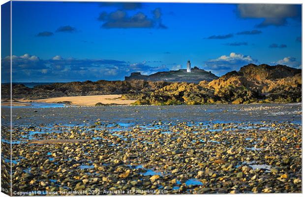 Godrevy Lighthouse, Cornwall Canvas Print by Louise Heusinkveld