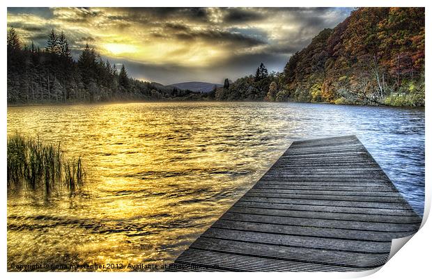 Loch Ard Sunset at the Jetty Print by Fiona Messenger
