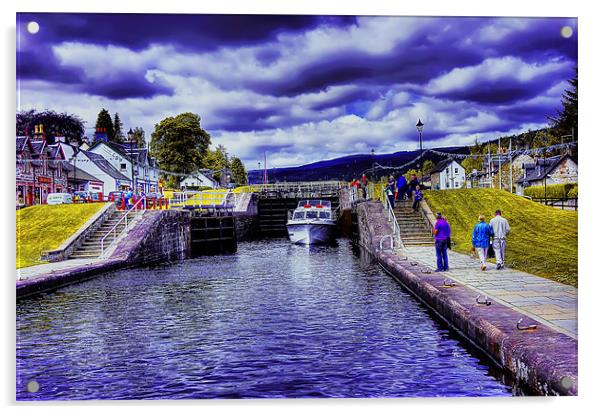 Fort Augustas Locks Scotland Acrylic by paul jenkinson