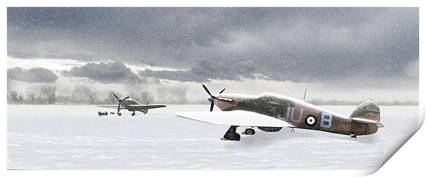 Hurricanes in the snow Print by Gary Eason