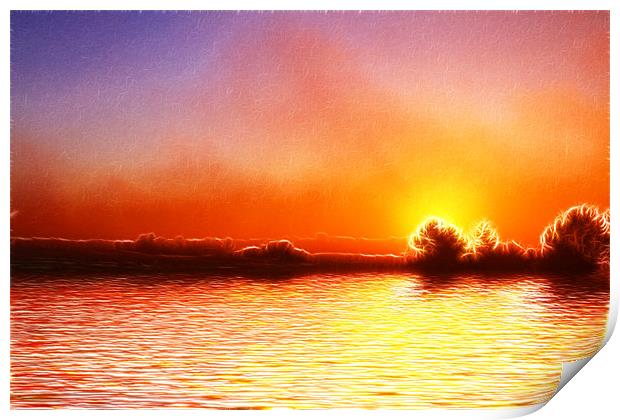 Cromer Sunrise Fractals Print by David French