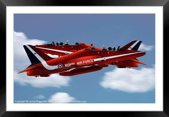The Red Arrows Synchro Pair Framed Mounted Print by J Biggadike