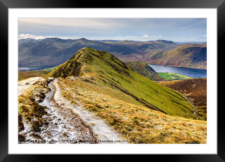 Whiteless Pike - Crummock Water Framed Mounted Print by David Lewins (LRPS)