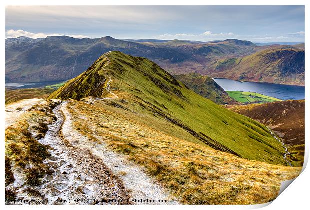 Whiteless Pike - Crummock Water Print by David Lewins (LRPS)