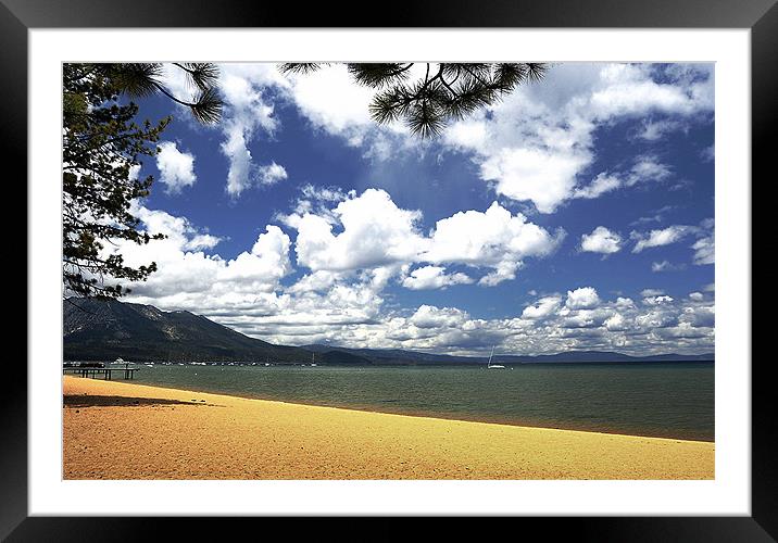 Pope Beach, lake Tahoe Framed Mounted Print by Paul Fisher
