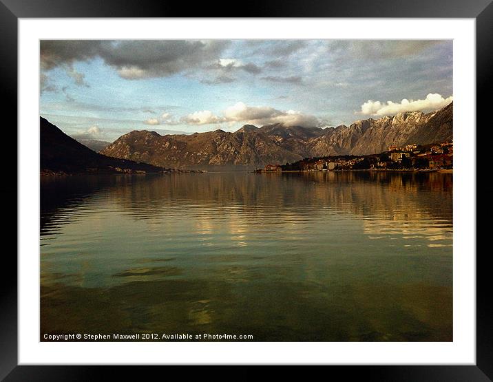 Kotor Bay Framed Mounted Print by Stephen Maxwell