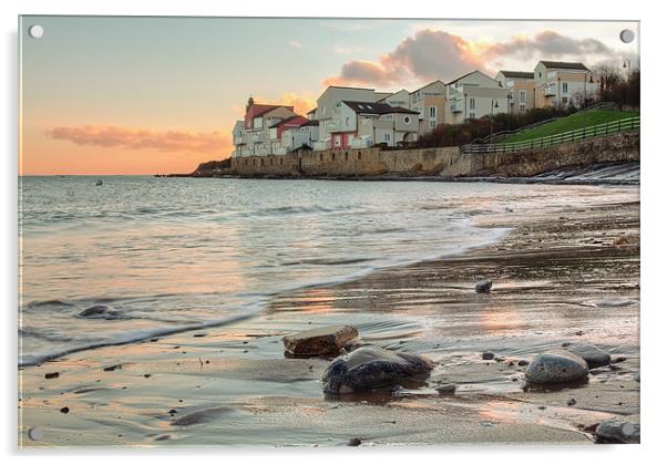 Day Break at Swanage Acrylic by Jennie Franklin