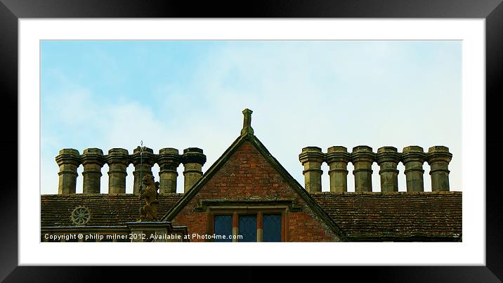 Chalecote''s House Chimmneys Framed Mounted Print by philip milner