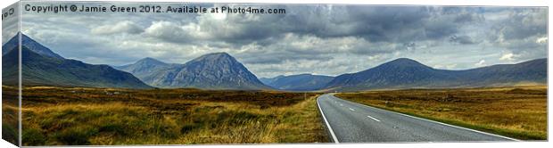 The Road To Glen Coe Canvas Print by Jamie Green