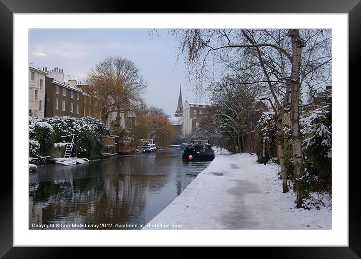 Regent''s Canal in Winter Framed Mounted Print by Iain McGillivray