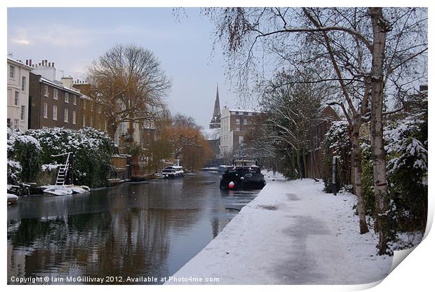 Regent''s Canal in Winter Print by Iain McGillivray
