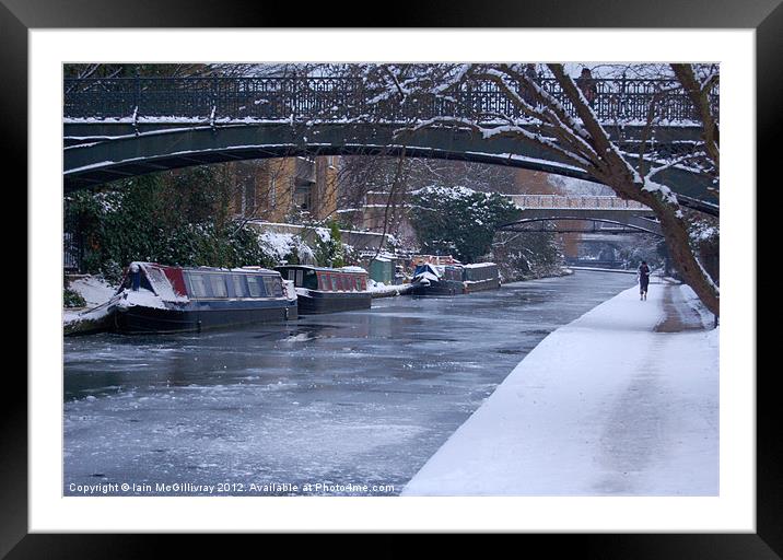 Regents Canal in Winter Framed Mounted Print by Iain McGillivray