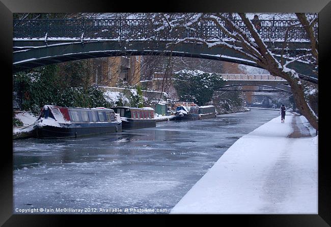 Regents Canal in Winter Framed Print by Iain McGillivray