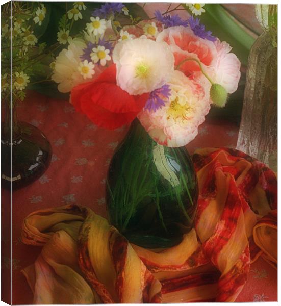 Still Life with Poppies  Canvas Print by Judy Stalus