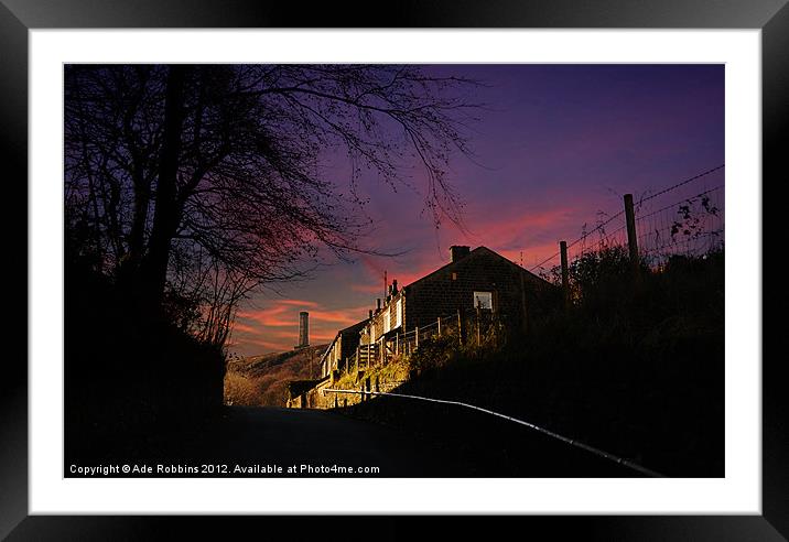 Peel Tower over Red Skies Framed Mounted Print by Ade Robbins