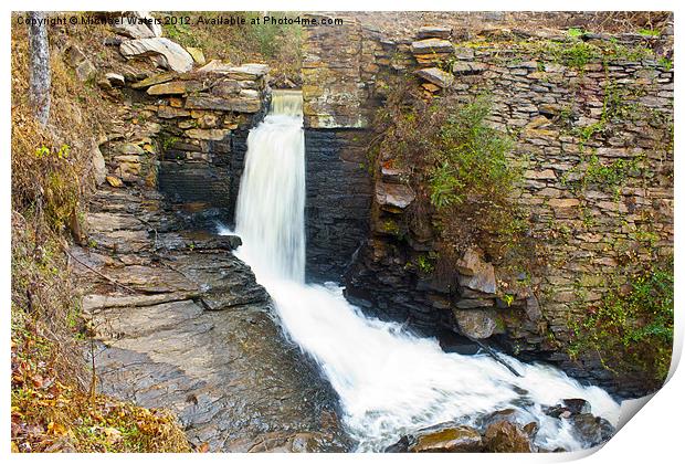 Peacefully Calm Waterfall Print by Michael Waters Photography
