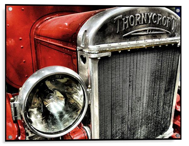 vintage fire engine Acrylic by Heather Newton