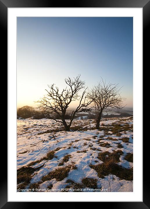 Winter Sunset Framed Mounted Print by Graham Custance