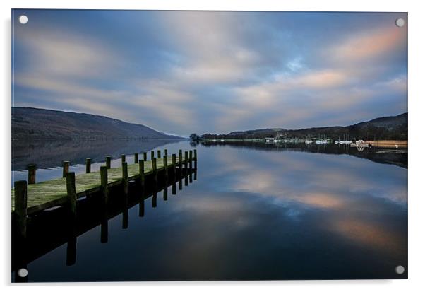 Coniston Jetty Acrylic by John Hare