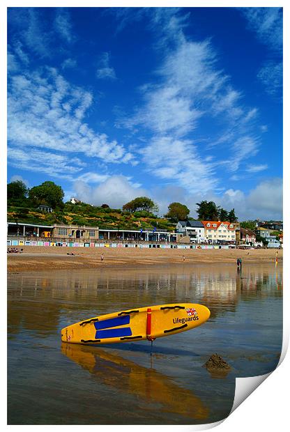 Lyme Regis Seafront & Lifeguard Raft Print by Darren Galpin