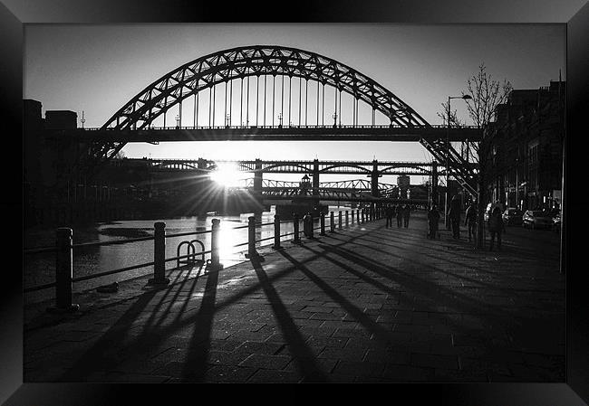 Tyne Bridge Silhouette Framed Print by Jan Venter