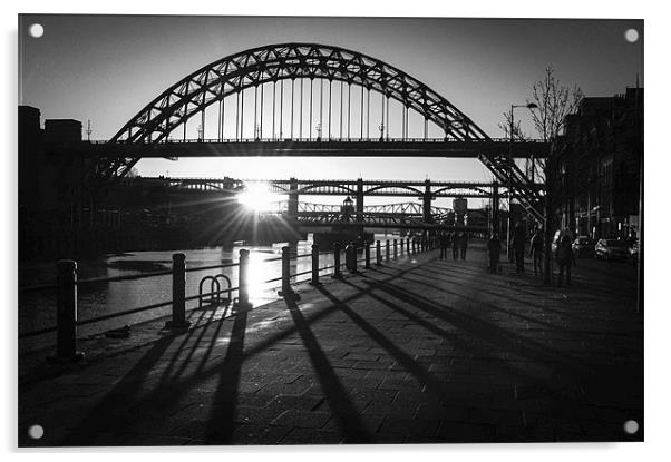 Tyne Bridge Silhouette Acrylic by Jan Venter